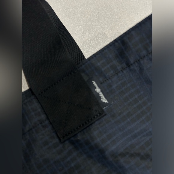 Eddie Bauer Large Fabric Tote Bag Black Water-repellent Ripstop Fabric NWT - Picture 3 of 6